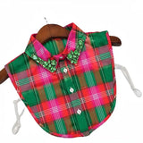 Pink/Green Plaid Collar