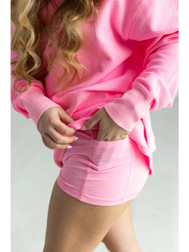 Neon Pink - Corded Skort