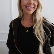 Chansutt Pearls Cross Necklace Gold