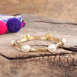 Gold Pearl Bangle