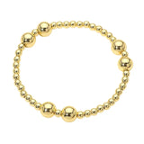 Gold Stainless Steel Beaded Stretch Bracelet