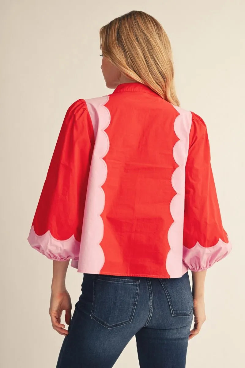 The Lady Like Top Red