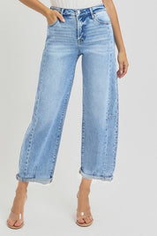 Risen Medium Wash Barrel Jeans