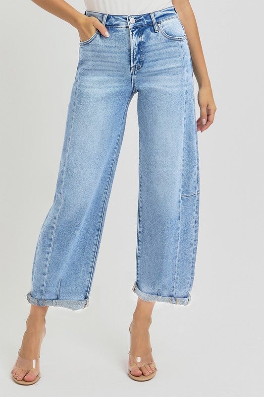 Risen Medium Wash Barrel Jeans