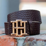 Bridgette Chocoloate Croc Belt