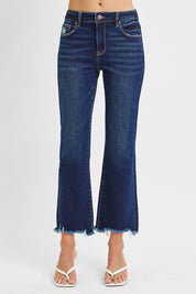 Risen Straight Leg Slim Cropped Jeans