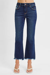 Risen Straight Leg Slim Cropped Jeans