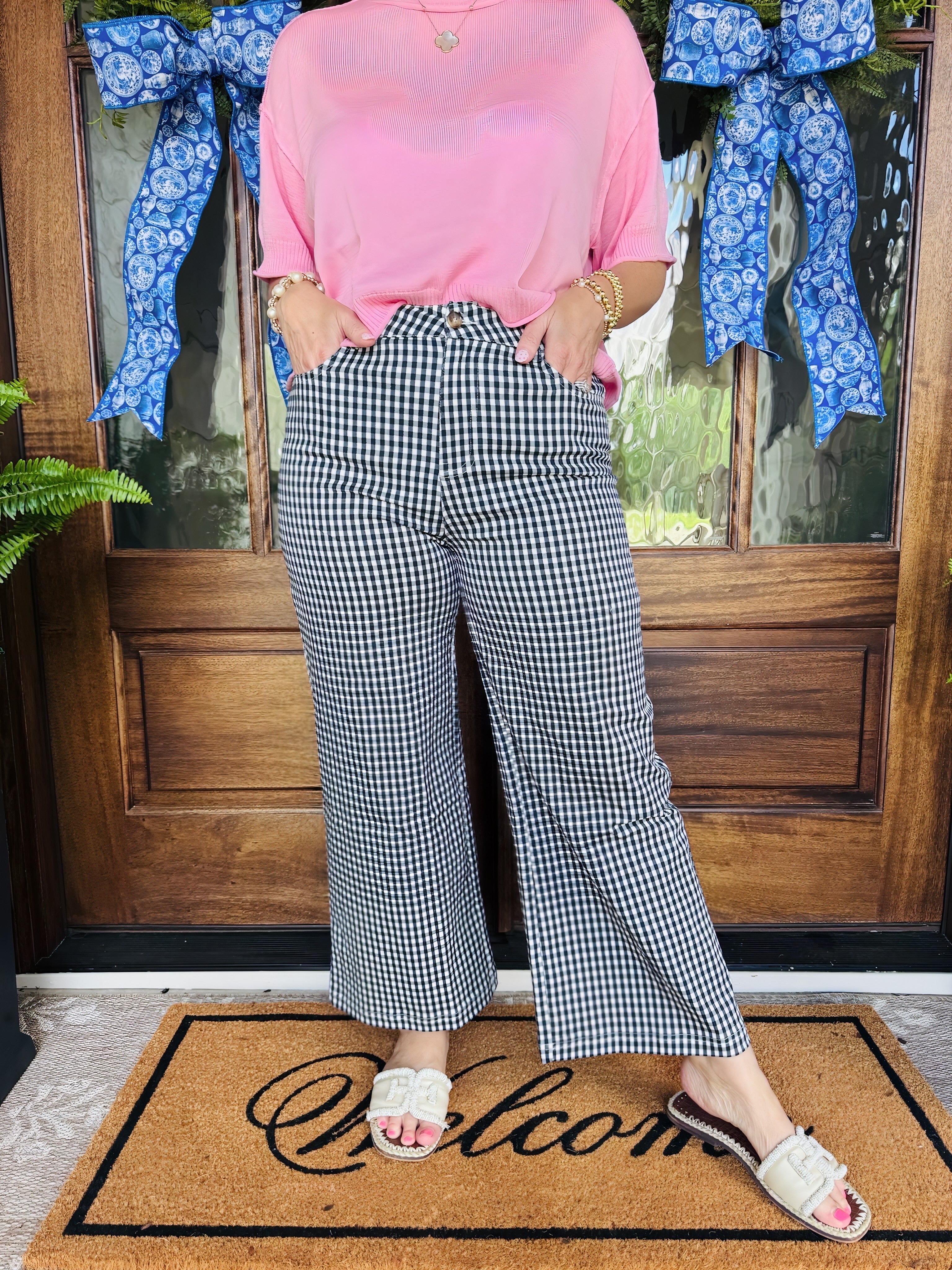 Fifth Avenue Gingham Pant Navy