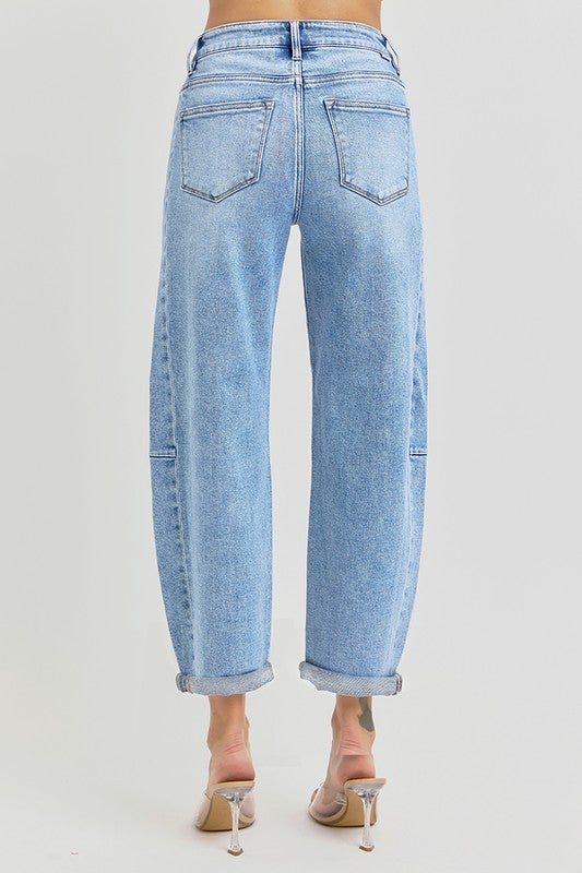 Risen Medium Wash Barrel Jeans