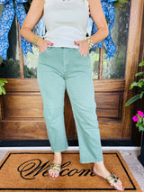 Barrel Leg Denim Olive