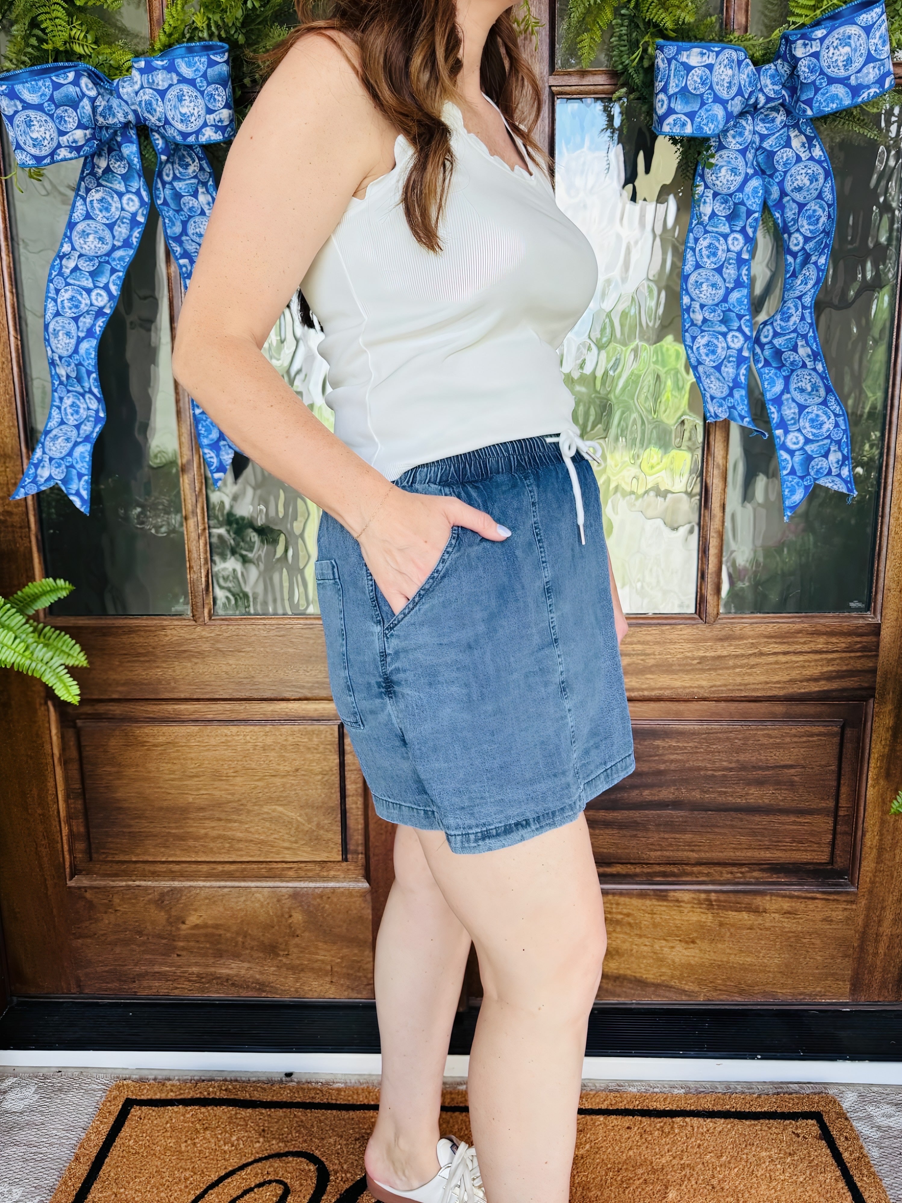 Chambray Skort