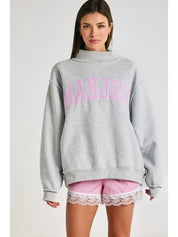 Pink Mahjong Mockneck Sweatshirt