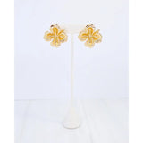 Althea Textured Flower Earring Gold
