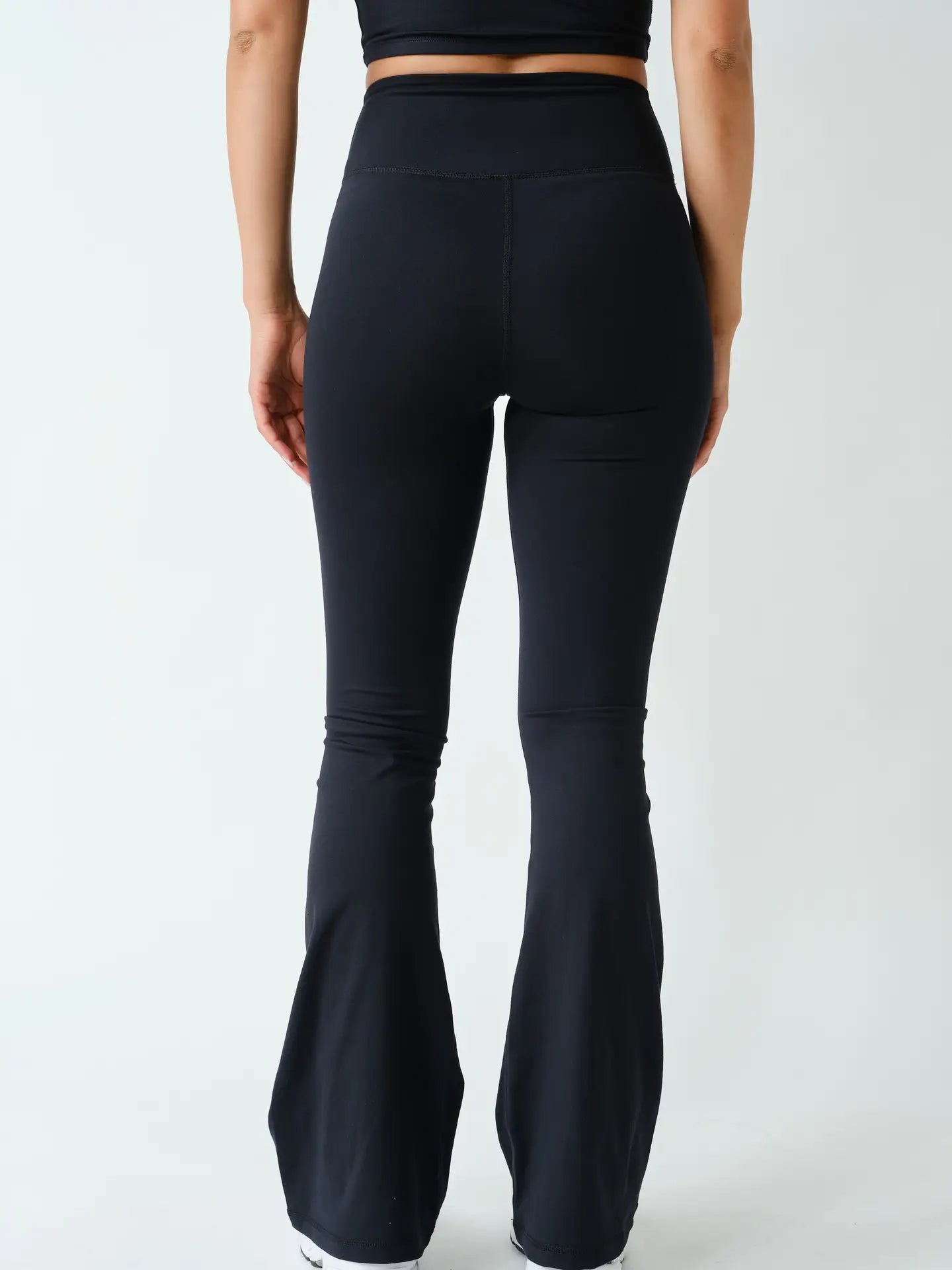 Venice Crossover Black Flared Leggings