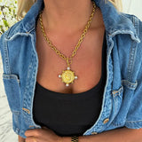Chanustt Pearls Gold Coin Pearl Necklace