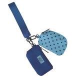 Lulu Mac Blue/Navy Dot Double Pouch Wristlet
