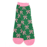 Christmas Bow Fuzzy Socks
