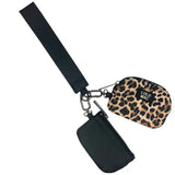 Lulu MAC Black/Leopard Double Wristlet