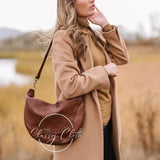 Camila Crescent Moon Shoulder Bag - Coffee