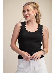 Scalloped Wave Tank Black