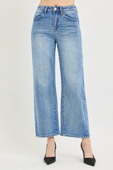 Risen Cropped Wide Leg Jeans