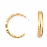 Gold Hammered Hoop 1.5" Earring