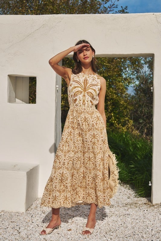 The Calina Tropical Maxi Dress