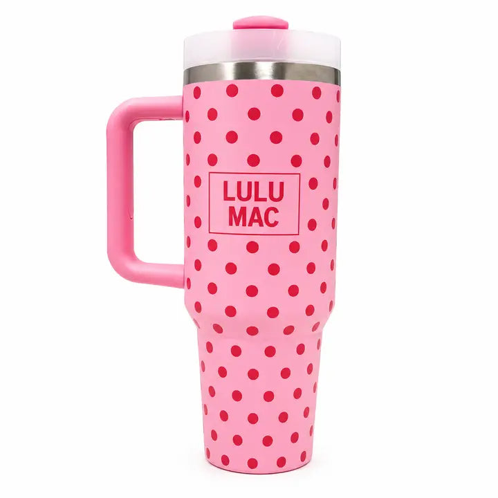 Lulu Mac Pink Polka Dot Tumbler