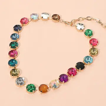 Multi Stone Faceted Necklace
