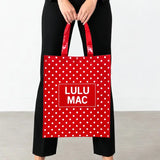 Red/White Dot Lulu Mac Reusable Tote