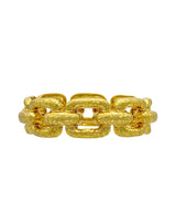 Gold Hammered Chain Bangle Bracelet