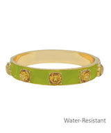 Green Round Stone Station Bangle