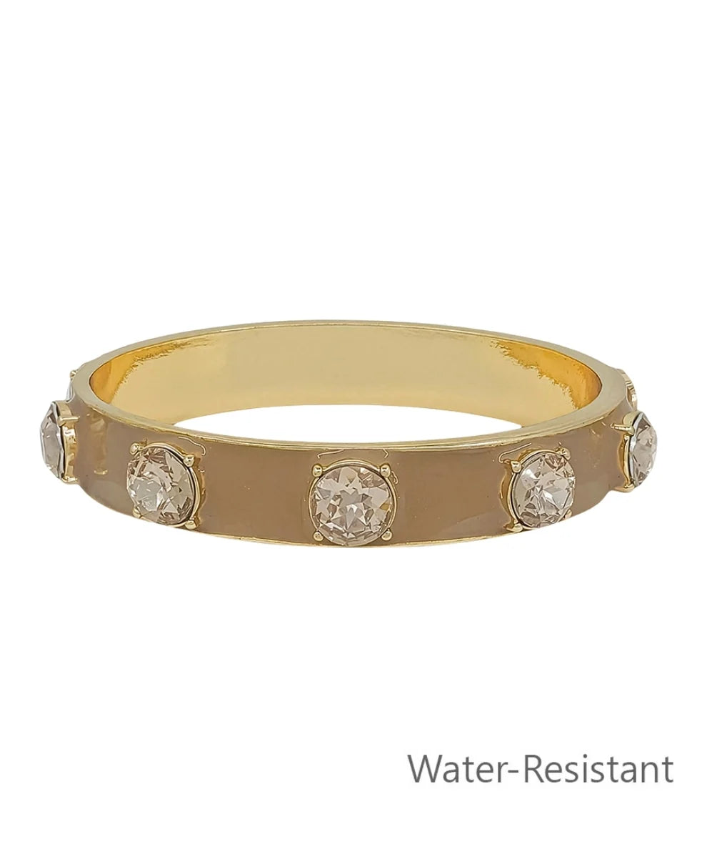 Brown Round Stone Station Bangle