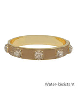 Brown Round Stone Station Bangle