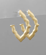Gold Scalloped Open Hoops