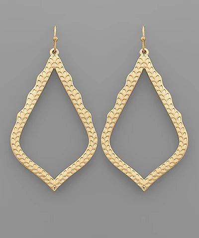 Textured Teardrop Gold Earring