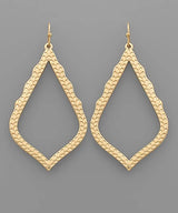Textured Teardrop Gold Earring