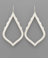 Textured Teardrop Silver Earring
