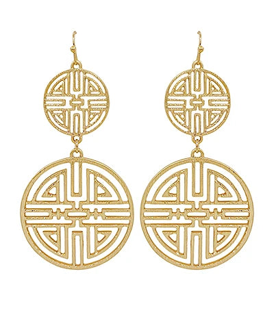 2 Linked Filigree Circle Earrings