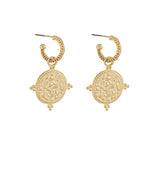 Textured Coin Dangling Earring