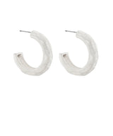 Silver 30MM Hammered Hoop Earrings