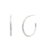 Silver Textured Hoop
