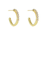 Pave Crystal Gold Hoops