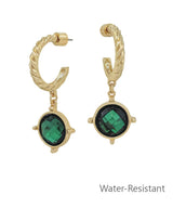 Green Stone Dangle Earrings