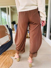 Brown Lace Balloon Pants