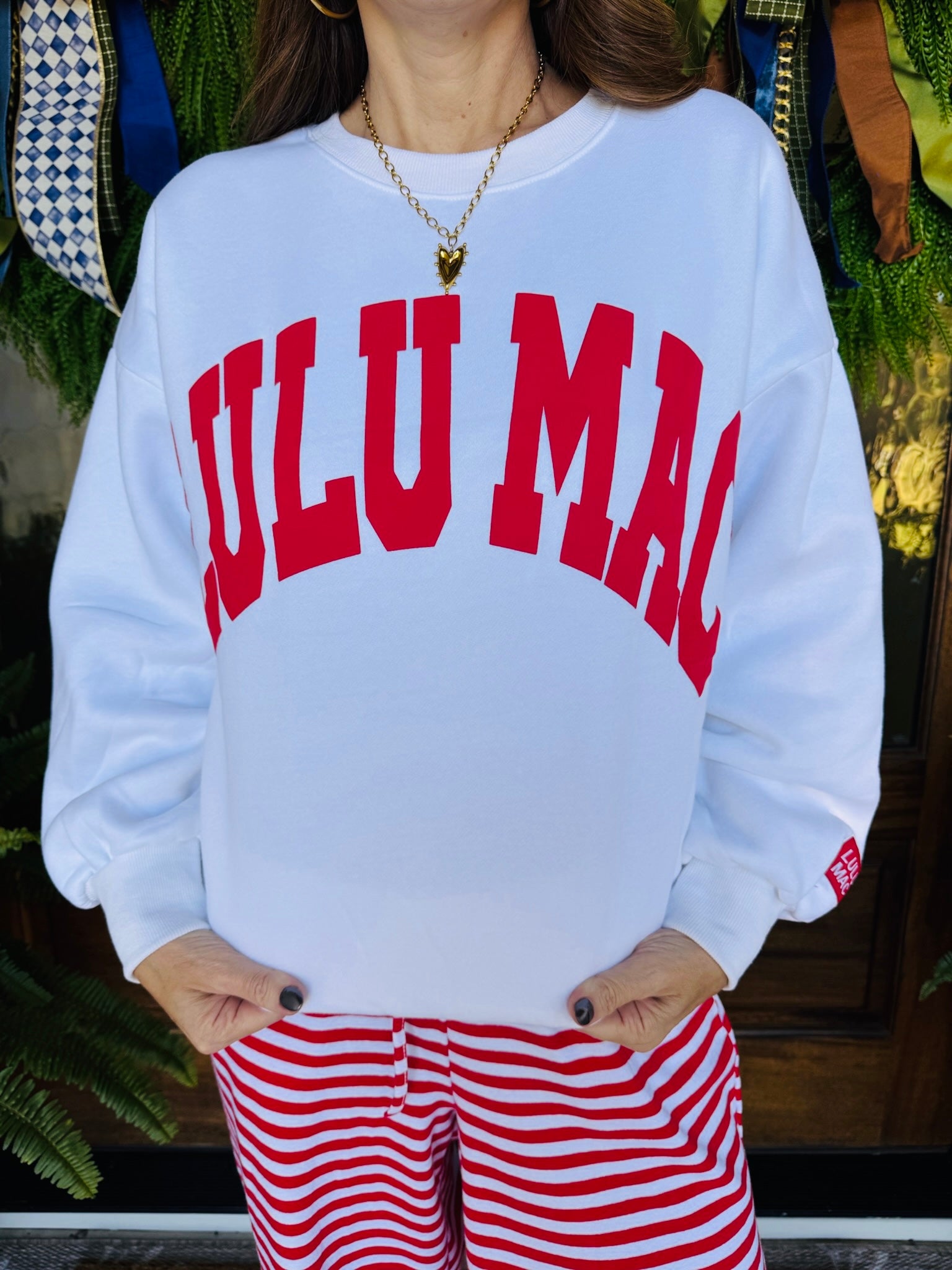 Lulu Mac White/Red Sweatshirt