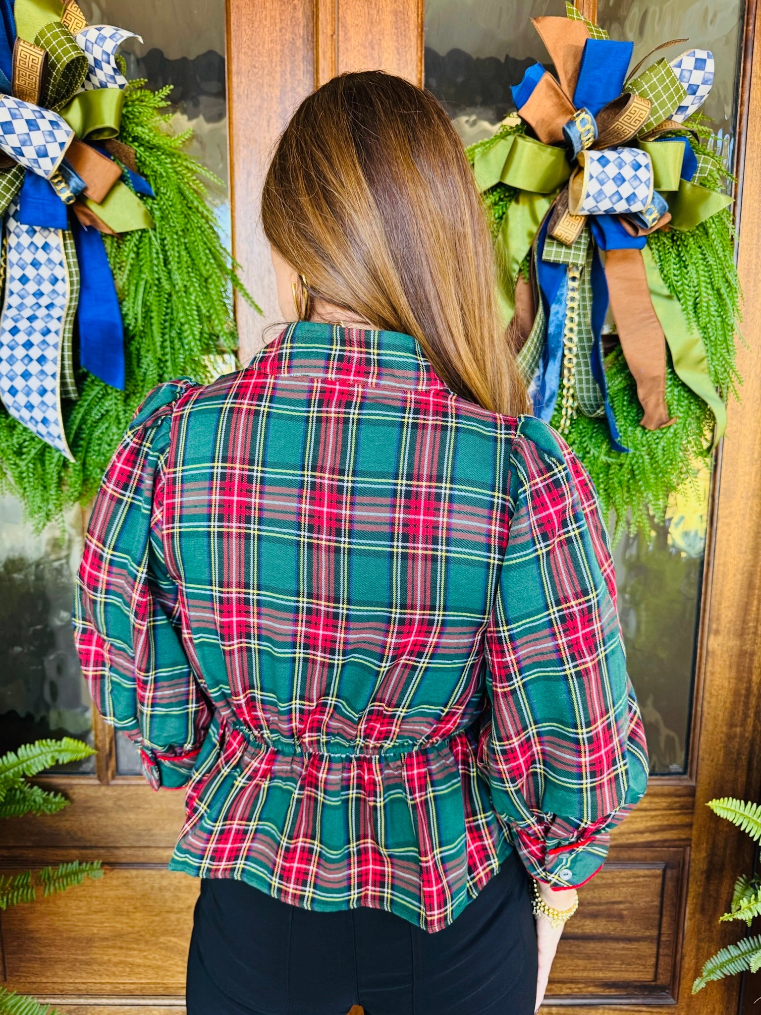 The Nutcracker Green Plaid Top