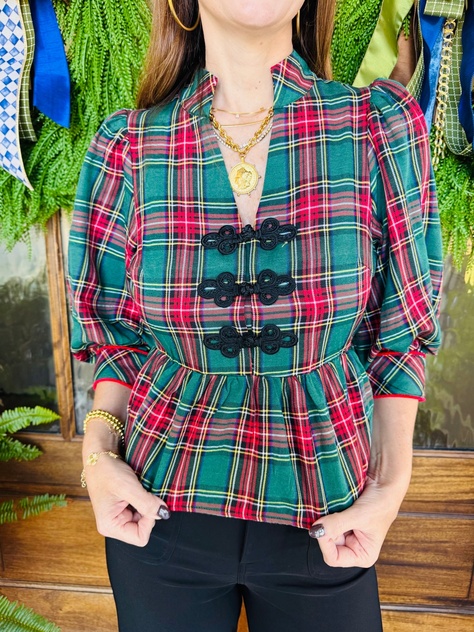 The Nutcracker Green Plaid Top