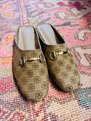Brown Horsebit Mule