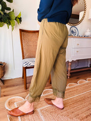 Olive Lace Balloon Pants